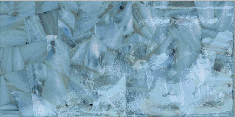 Dettaglio piastrella per pavimento e rivestimento in gres porcellanato effetto fondale marino. Collezione Swimming Sea di Ceramica Valsecchia, formato 15x30, Bay Sky