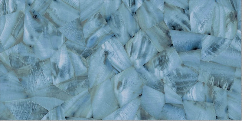 Dettaglio piastrella per pavimento e rivestimento in gres porcellanato effetto fondale marino. Collezione Swimming Sea di Ceramica Valsecchia, formato 15x30, Bay Sky