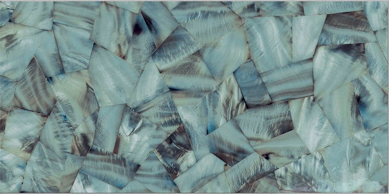 Dettaglio piastrella per pavimento e rivestimento in gres porcellanato effetto fondale marino. Collezione Swimming Sea di Ceramica Valsecchia, formato 15x30, Bay Water