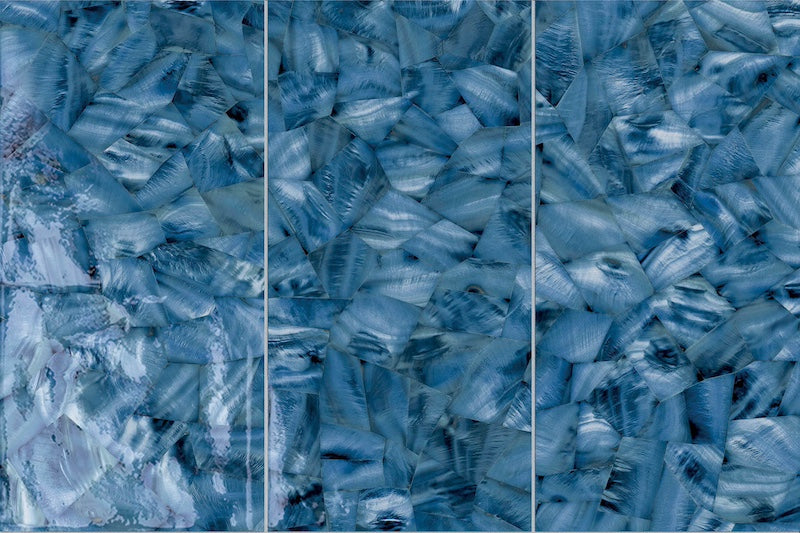 Dettaglio piastrelle per pavimento e rivestimento in gres porcellanato effetto fondale marino. Collezione Swimming Sea di Ceramica Valsecchia, formato 15x30, Bay Ocean