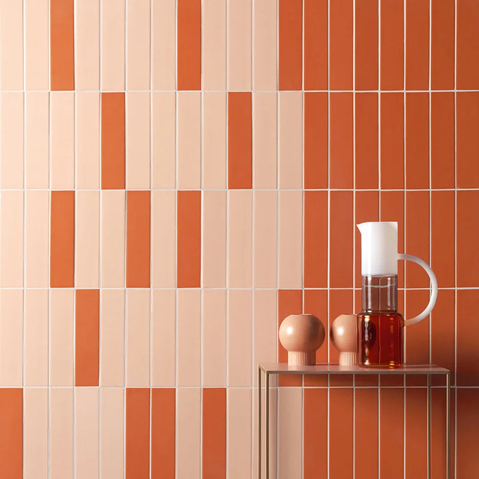 Piastrella ceramica pasta bianca Beat Flat Cinnamon 5x20 Eccentrico, effetto mattoncino opaco.