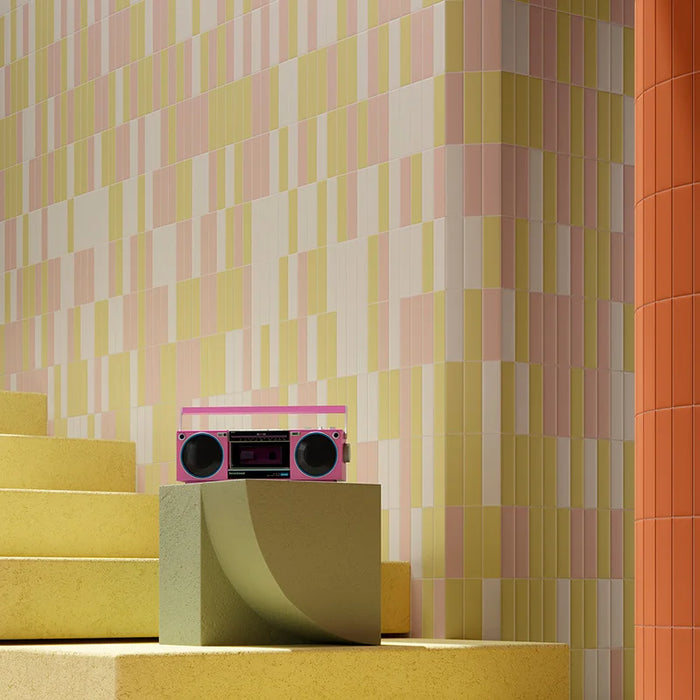 Piastrella ceramica pasta bianca Beat Flat Lemonade 5x20 Eccentrico, effetto mattoncino opaco.