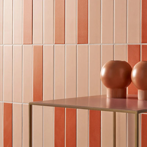 Piastrella ceramica pasta bianca Beat Flat Powder 5x20 Eccentrico, effetto mattoncino opaco.