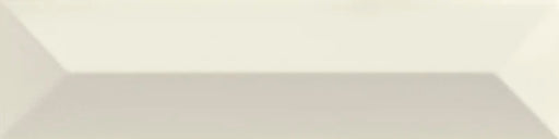 Piastrella ceramica pasta bianca Beat Charleston Milk 5x20 Eccentrico, effetto mattoncino a rilievo opaco.