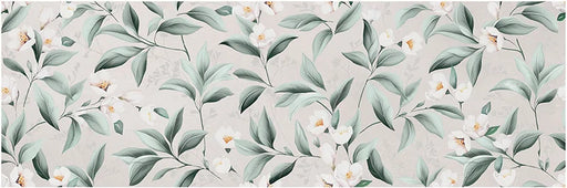 Piastrella per rivestimenti in bicottura pasta bianca con decoro floreale della collezione Blossom di Savoia Italia, formato 33x100 cm, colore Garden Bianco
