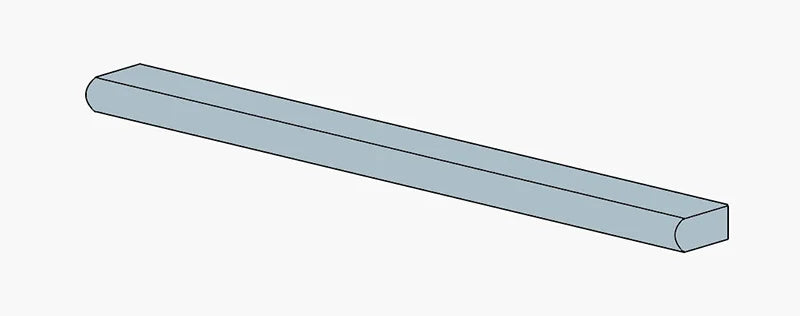 Piastrella per chiusure e raccordi di boiserie, elemento decorativo, Matita Cielo della collezione Boiserie di Herberia Ceramiche in formato 0.5x33.3