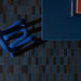 Dettaglio pavimento ufficio moderno in gres serie Cosmo di 41zero42, effetto mattoncino opaco, formato 6x15 cm, Colore Brick Matte Blu/Nero