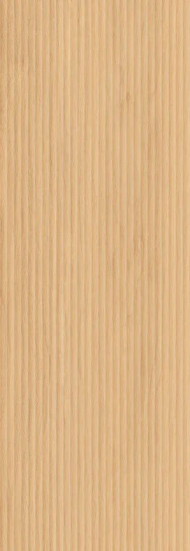 Piastrella per rivestimento in gres porcellanato effetto cannettato in legno a rilievo della collezione Brio di Ceramica Rondine, formato 33,3x100 cm, colore Shanghai Essenza