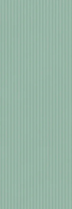 Piastrella per rivestimento in gres porcellanato effetto cannettato a rilievo della collezione Brio di Ceramica Rondine, formato 33,3x100 cm, colore Shanghai Menta