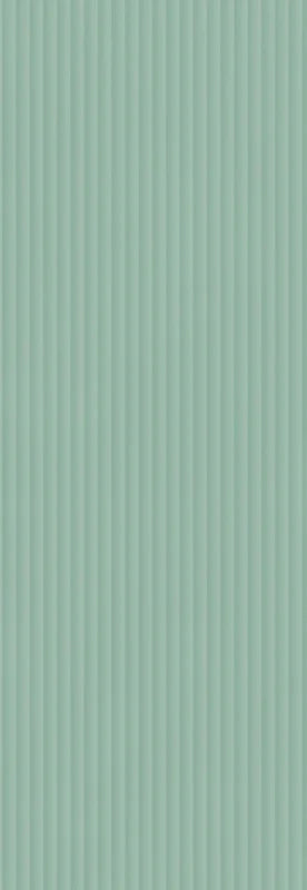 Piastrella per rivestimento in gres porcellanato effetto cannettato a rilievo della collezione Brio di Ceramica Rondine, formato 33,3x100 cm, colore Shanghai Menta