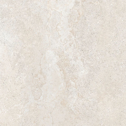 Dettaglio piastrella in gres porcellanato effetto pietra calcarea, Ceramiche Keope - Collezione Brystone, formato 60x60 cm, finitura natural R9, colore White. Ideale per pavimenti e rivestimenti di design.