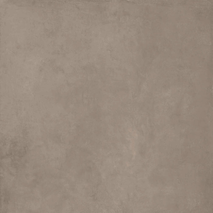 Piastrella per pavimenti esterni in gres effetto cemento della collezione Moov Up di ceramiche Keope, formato 120x120 cm, colore Tobacco