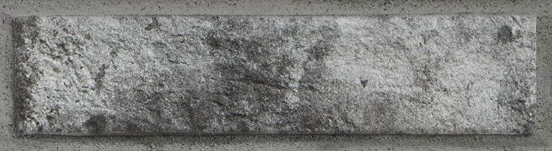 Dettaglio piastrella per pavimento e rivestimento in gres porcellanato effetto mattoncino Opaco 6x25 cm della collezione London, colore Charcoal di Ceramica Rondine