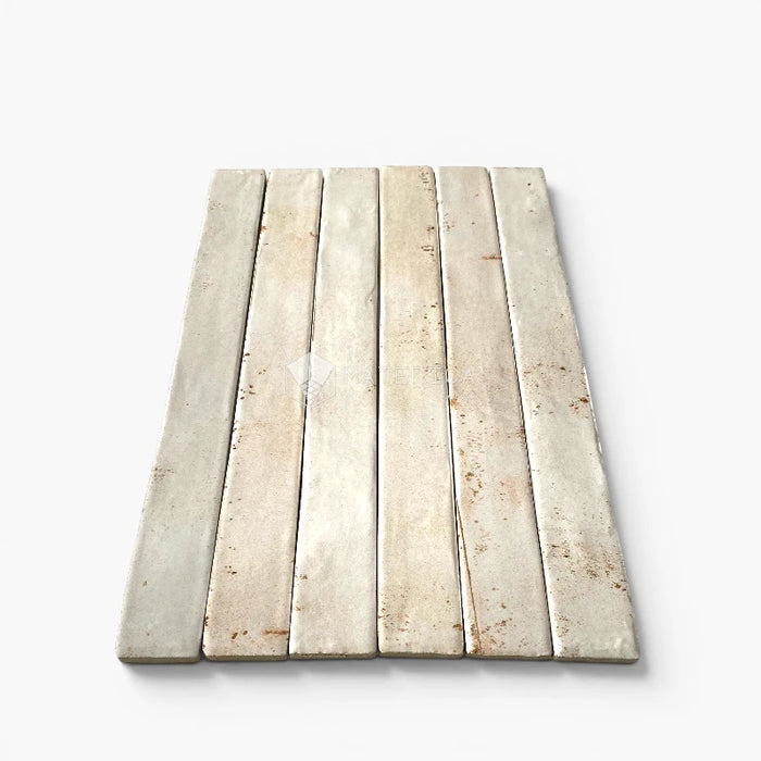 Foto piastrelle per pavimento e rivestimento in gres porcellanato effetto mattoncino lucido 4.8x45 cm della collezione Colors Brick, colore Ivory di Ceramica Rondine