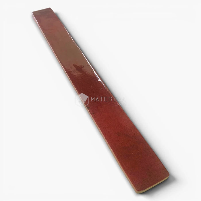Foto piastrella per pavimento e rivestimento in gres porcellanato effetto mattoncino lucido 4.8x45 cm della collezione Colors Brick, colore Red di Ceramica Rondine