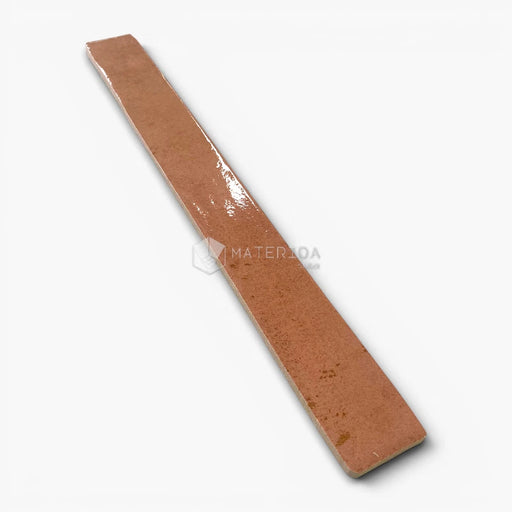 Foto piastrella per pavimento e rivestimento in gres porcellanato effetto mattoncino lucido 4.8x45 cm della collezione Colors Brick, colore Salmon di Ceramica Rondine
