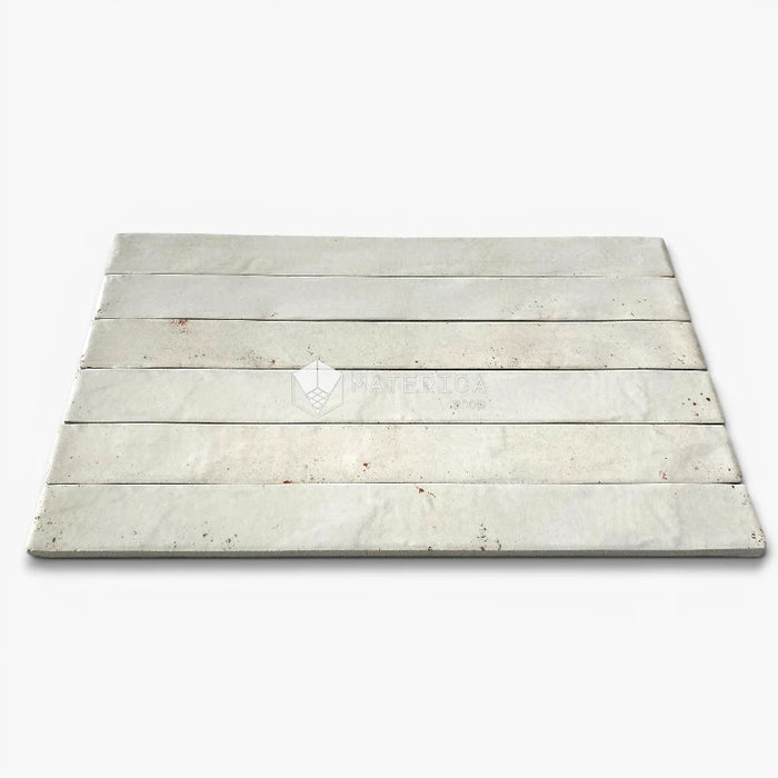 Foto piastrelle per pavimento e rivestimento in gres porcellanato effetto mattoncino lucido 4.8x45 cm della collezione Colors Brick, colore White di Ceramica Rondine