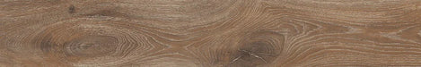 Piastrella per pavimento e rivestimento in gres porcellanato effetto legno rustico della collezione Cortina di Ceramica Rondine, formato 24x150 cm, colore Nut
