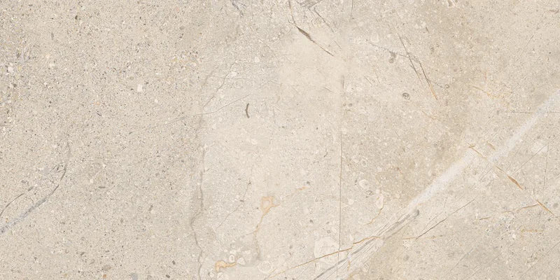 Piastrella in gres porcellanato effetto pietra e marmo della collezione Crust di Ceramica Rondine, formato 30x60 cm, colore Beige