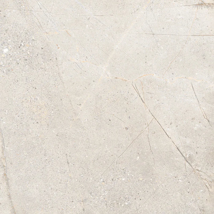 Piastrella in gres porcellanato effetto pietra e marmo della collezione Crust di Ceramica Rondine, formato 120x120 cm, colore Light Grey