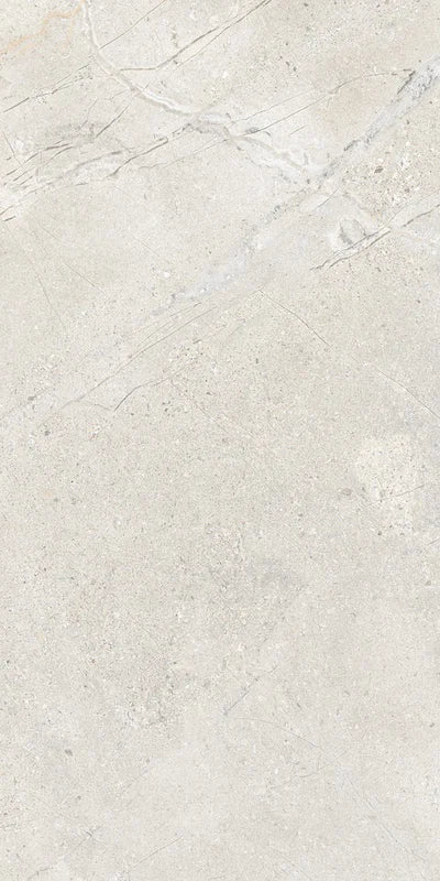 Piastrella in gres porcellanato effetto pietra e marmo della collezione Crust di Ceramica Rondine, formato 60x120 cm, colore Light Grey