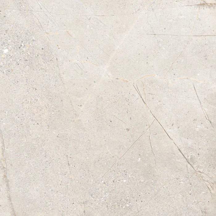Piastrella per pavimento esterno in gres porcellanato effetto pietra e marmo della collezione Crust di Ceramica Rondine, formato 60x60 cm antiscivolo, colore Light Grey