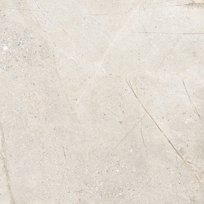 Piastrella in gres porcellanato effetto pietra e marmo della collezione Crust di Ceramica Rondine, formato 60x60 cm, colore Light Grey