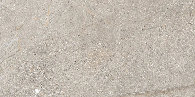 Piastrella in gres porcellanato effetto pietra e marmo della collezione Crust di Ceramica Rondine, formato 30x60 cm, colore Taupe