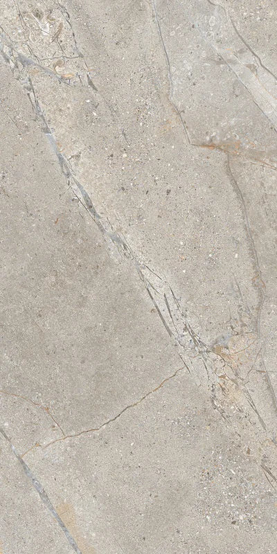Piastrella in gres porcellanato effetto pietra e marmo della collezione Crust di Ceramica Rondine, formato 60x120 cm, colore Taupe
