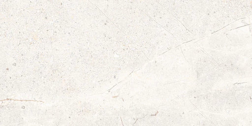 Piastrella in gres porcellanato effetto pietra e marmo della collezione Crust di Ceramica Rondine, formato 30x60 cm, colore White