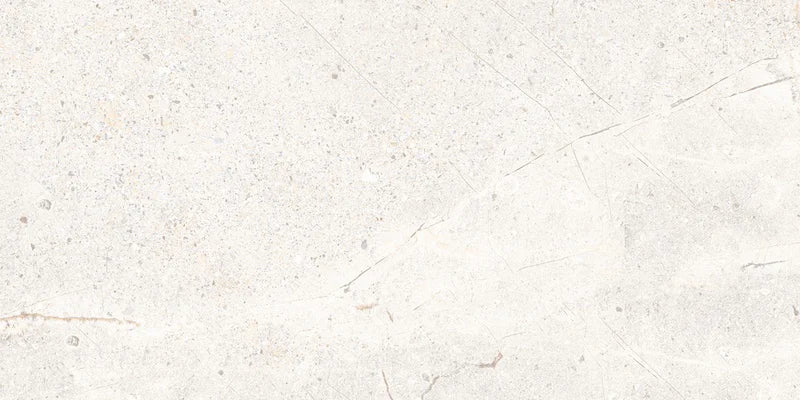 Piastrella in gres porcellanato effetto pietra e marmo della collezione Crust di Ceramica Rondine, formato 30x60 cm, colore White