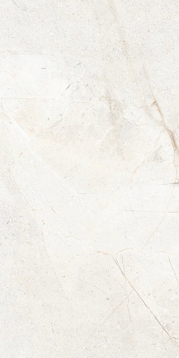 Piastrella in gres porcellanato effetto pietra e marmo della collezione Crust di Ceramica Rondine, formato 60x120 cm, colore White