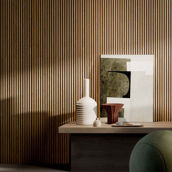 Rivestimento ceramico 60x120 cm della collezione Cannè 3D, colore Honey Black di Ceramica Rondine.