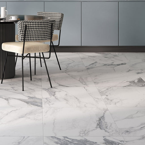 Gres Porcellanato Effetto Marmo Bianco Rigato Lucido con venature 3d Gres Porcellanato Effetto Marmo Bianco Rigato Lucido con venature 3d