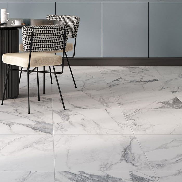 Dettaglio piastrella in gres porcellanato effetto marmo Opaco della collezione Canova di Ceramica Rondine, formato 30x60, colore Arabescato