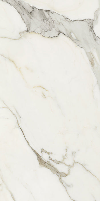 Dettaglio piastrella in gres porcellanato effetto marmo opaco della collezione Canova di Ceramica Rondine, formato 60x120, colore Calacatta Gold