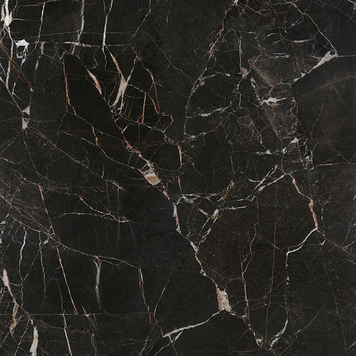 Dettaglio piastrella in gres porcellanato effetto marmo opaco della collezione Canova di Ceramica Rondine, formato 120x120, colore Emperador