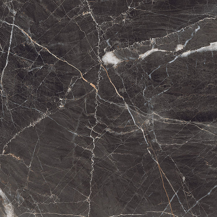 Dettaglio piastrella in gres porcellanato effetto marmo Opaco della collezione Canova di Ceramica Rondine, formato 60x60, colore Emperador