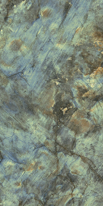 Dettaglio piastrella in gres porcellanato effetto marmo lucido della collezione Canova di Ceramica Rondine, formato 60x120, colore Labradorite