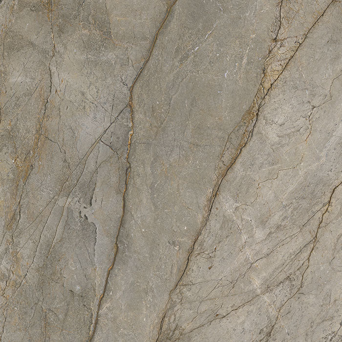 Dettaglio piastrella in gres porcellanato effetto marmo lucido della collezione Canova di Ceramica Rondine, formato 120x120, colore Oxford Grey