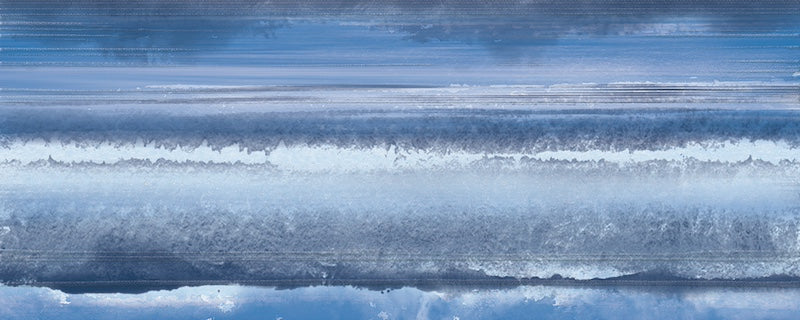 dettaglio piastrella da rivestimento con design astratto ispirato al mare, piastrella lucida dai colori vivaci della collezione Caribe di Paul & Co Ceramiche, formato 20x50, colore Paraiso Blue