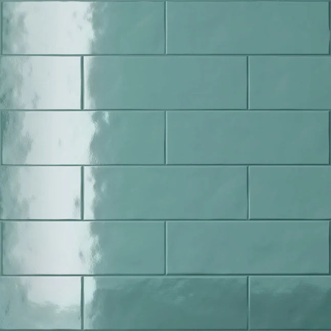 Dettaglio piastrella da rivestimento in gres porcellanato effetto matoncino lucido 8,2x25 cm, della collezione Nuances, di Casalgrande Padana, Colore Aliseo