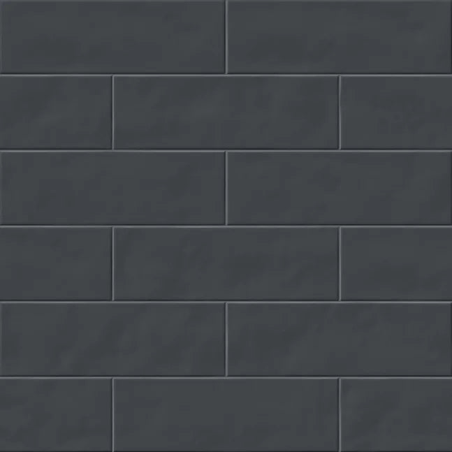 Dettaglio piastrella da rivestimento in gres porcellanato effetto matoncino opaco vellutato 8,2x25 cm, della collezione Nuances, di Casalgrande Padana, Colore Petunia Nera