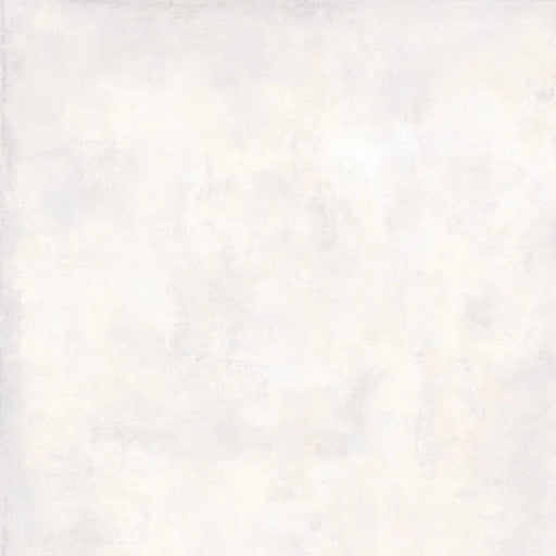 Dettaglio piastrella per pavimento in gres porcellanato effetto cemento nuvolato della collezione Cementart di Alfalux, formato 120x120 rettficato, colore Bianco