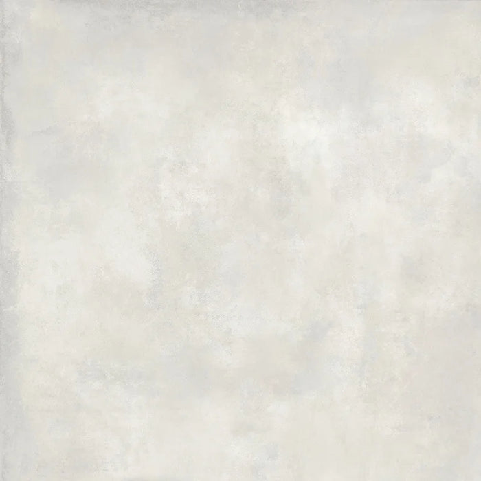 Dettaglio piastrella per pavimento in gres porcellanato effetto cemento nuvolato della collezione Cementart di Alfalux, formato 120x120 rettficato, colore Perla