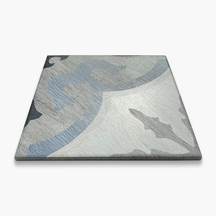 Foto piastrella per pavimento e rivestimento in gres porcellanato effetto cementina decorata geometrica. Collezione Cementine Home di Ceramica Valsecchia, formato 20x20, C6