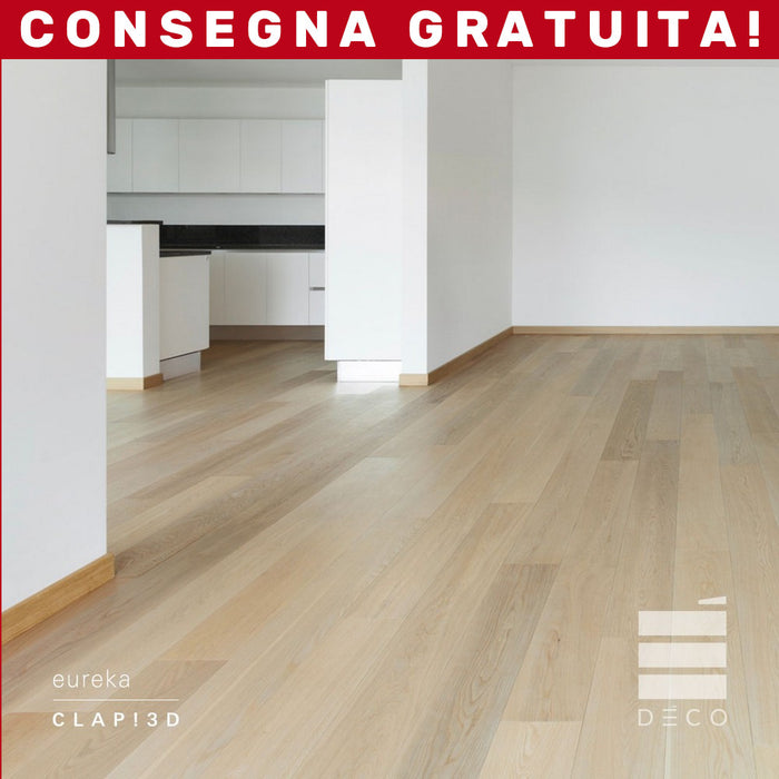 ambientazione di pavimento in SPC effetto legno clap! 3d di deco colore eureka formato doga max