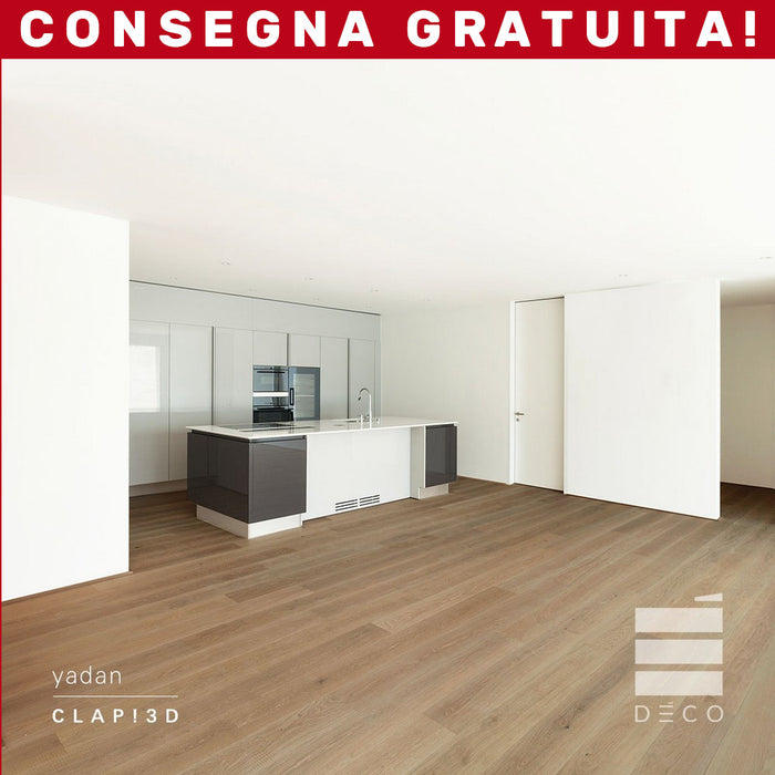 ambientazione di pavimento in spc effetto legno clap! ed di deco colore Yadan in formato doga max