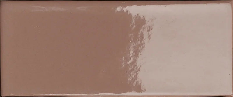 Dettaglio Piastrella da rivestimento in gres serie Cosmo di 41zero42, effetto mattoncino lucido, formato 6x15 cm, Colore Brick Lux Cotto