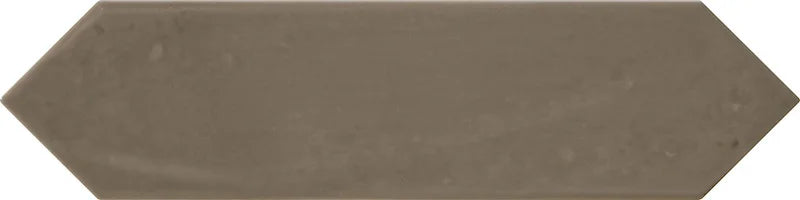 Dettaglio piastrella per rivestimento ceramico effetto mattoncino lucido, formato losanghina 7,5x30 cm della collezione Crayons, colore Taupe di Ceramica Settecento